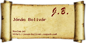 Jónás Bolivár névjegykártya